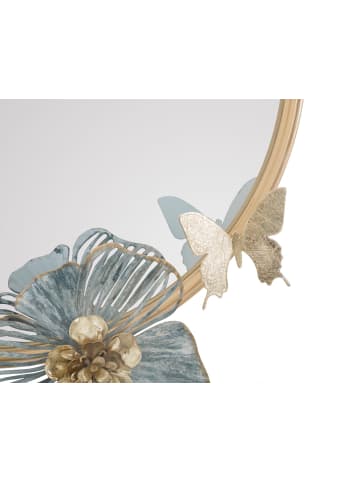 Mauro Ferretti Wandspiegel mit mehrfarbigen Metallblumen, 63 x 6,4 x 70,5 cm
