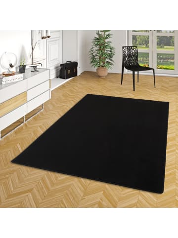 Velours-Teppich Carla in schwarz