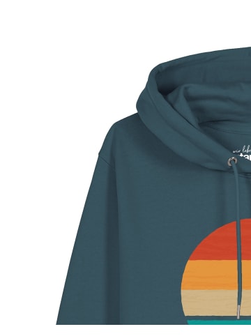 wat? Apparel Sweatshirt Retro Sunset Ocean in Petrol