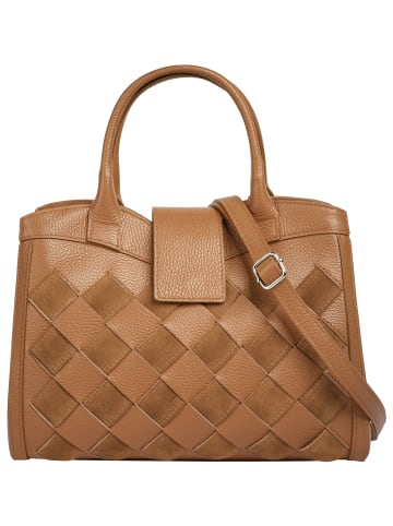 Samantha Look Handtasche echt Leder in cognac