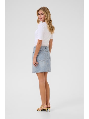 Kaffe Denimrock KAbabeth Regular fit in Blue Denim/Feather Flower Emb.