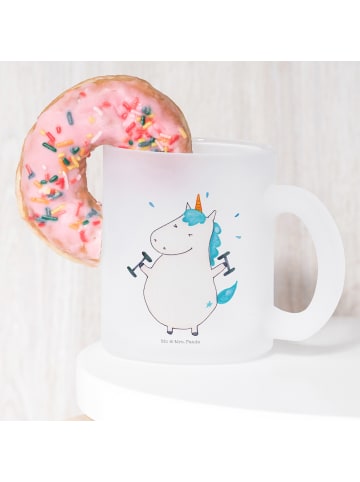 Mr. & Mrs. Panda Kaffeetasse Einhorn Fitness ohne Spruch in Transparent
