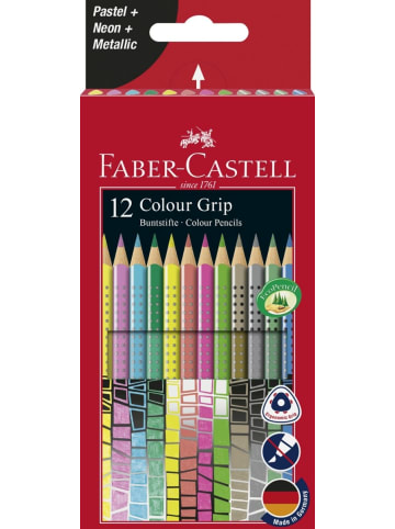 Faber-Castell Buntstifte Colour Grip Sonderfarbset sortiert Packung mit 12 Stück Etui