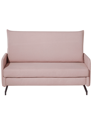 Beliani 2-Sitzer Sofa BELFAST in Rosa/Schwarz - (W) 147 x (H) 68 x (L) 80 cm
