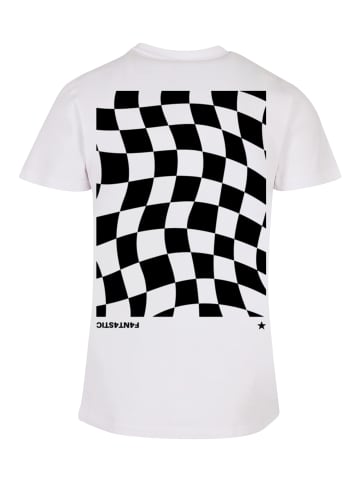 F4NT4STIC T-Shirt Wavy Schach Muster in weiß