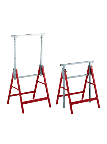 relaxdays 2 x Klappbock in Rot/ Silber - (B)69 x (H)130 x (T)58 cm