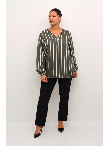 KAFFE curve Langarm-Bluse KCsida Regular fit in Grape Leaf/Chalk stripe