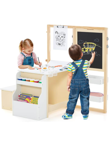 COSTWAY 6 in 1 Standtafel Set ab 3 Jahren in Weiß