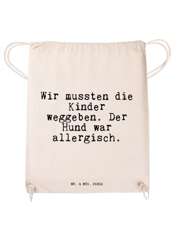 Mr. & Mrs. Panda Jutebeutel Wir mussten die Kinder... mit Spruch in Creme