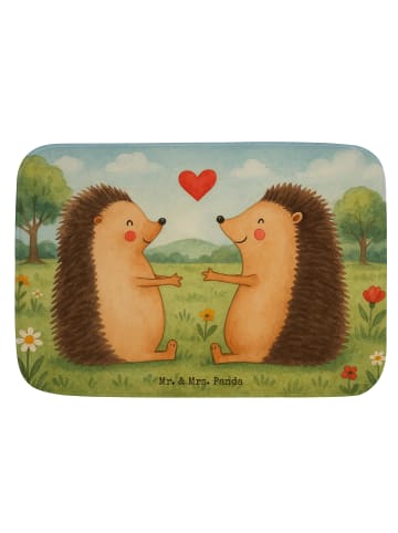 Mr. & Mrs. Panda Badezimmerteppich Igel Liebe Design ohne Spruch in Weiß