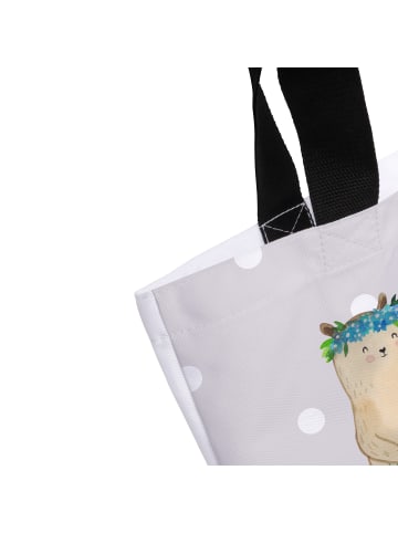 Mr. & Mrs. Panda Damen Schultertasche Bären mit Blumenkranz ohne... in Grau Pastell