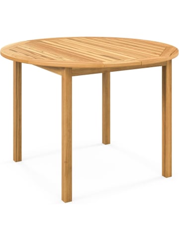 COSTWAY Gartentisch Akazienholz 100x75cm in Beige