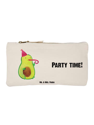 Mr. & Mrs. Panda Schminktasche Avocado Party Zeit mit Spruch in Weiß