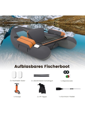 COSTWAY Schlauchboot aufblasbar in Grau