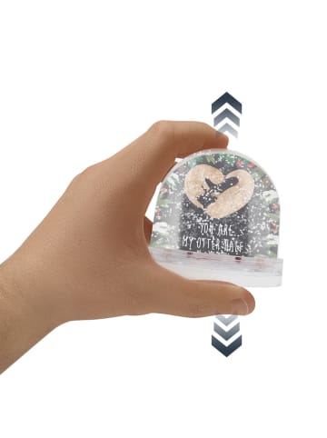 Mr. & Mrs. Panda Schneekugel Weihnachten Otter Herz mit Spruch in Kreidetafel
