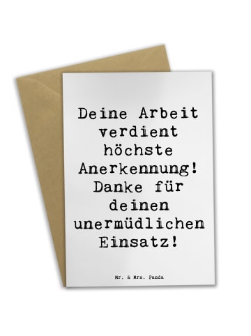 Mr. & Mrs. Panda Beileidskarte Spruch Danke Pflegekraft mit Spruch in Weiß