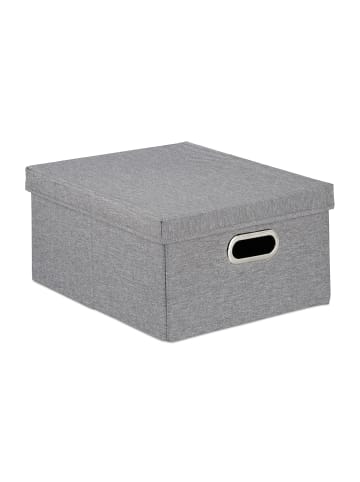 relaxdays 4x Aufbewahrungsbox in Grau - (B)34,5 x (H)20,5 x (T)42 cm
