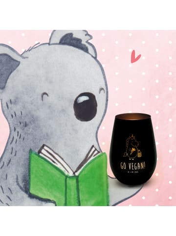 Mr. & Mrs. Panda Outdoor Windlicht Einhorn Vegan mit Spruch in Schwarz