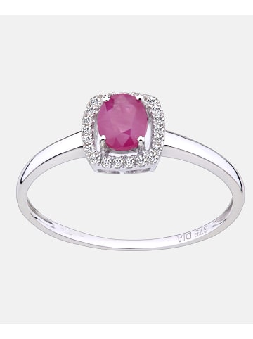 Diamant L'éternel Ring aus 375 Weißgold mit Diamant mit Rubin