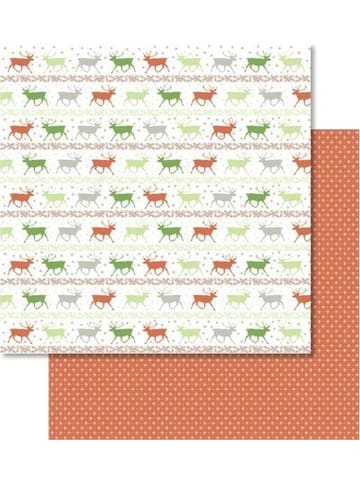 Buntpapierfabrik Ludwig Bähr Scrapbook Paper Classic Christmas rot/grün12x12 Zoll Packung mit 25 B...