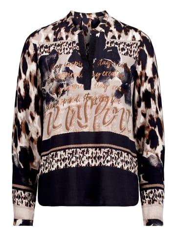 Betty Barclay Longbluse mit Stehkragen in Beige/Schwarz