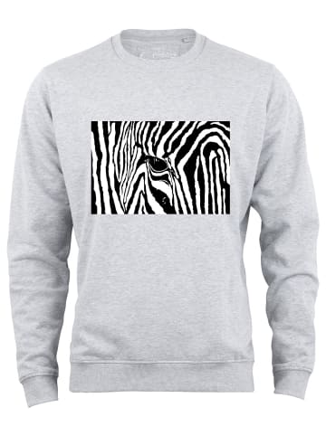 Cotton Prime® Sweatshirt Black & White Zebra Eye in Grau-Melange