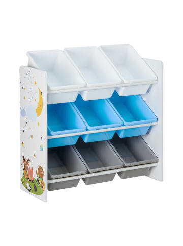 relaxdays Kinderregal Lagerfeuer in Bunt - (B)65 x (H)67 x (T)31,5 cm