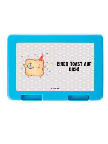 Mr. & Mrs. Panda Brotbox Toast Party mit Spruch in Grau Pastell