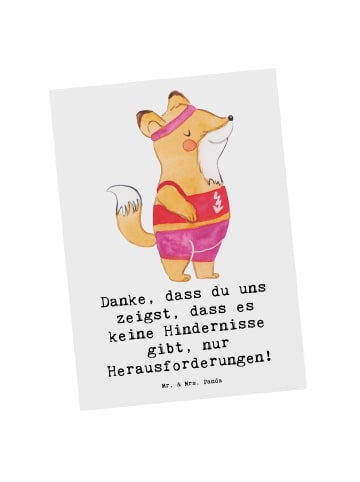 Mr. & Mrs. Panda Grußkarte Leichtathletik Trainerin Inspiration ... in Weiß