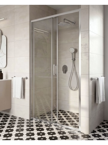 Beliani Duschtür YAURI in Silber - (W) 120 x (H) 190 cm