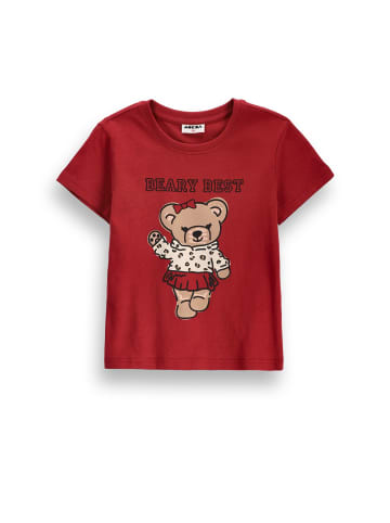 MOKIDA T-Shirt mit kurzen Ärmeln in dunkelrot