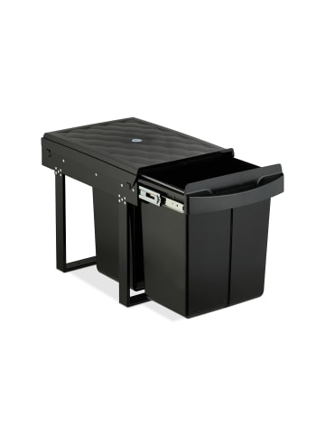 relaxdays Einbaumülleimer in Schwarz - 2x 20 l