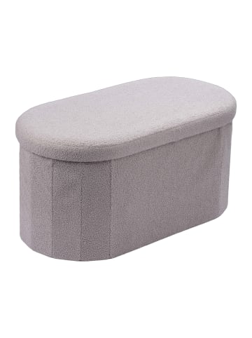 relaxdays Sitzbank in Hellgrau - (B)76 x (H)38 x (T)38 cm