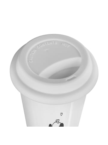 Mr. & Mrs. Panda Thermobecher Panda Gute Besserung mit Spruch in Weiß