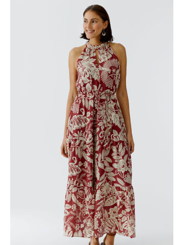 Oui Maxikleid in red white