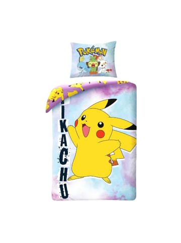 Pokémon Pokémon Bettwäsche Set aus Baumwolle Bettdeckenbezug 140 × 200 cm in Blau