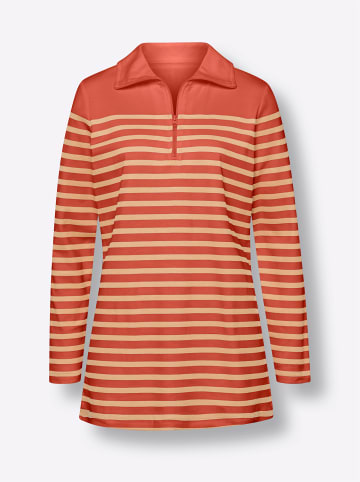 Sieh an! Sweatshirt in terra-camel-gestreift