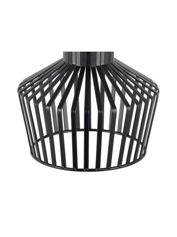 Leitmotiv Hängelampe mit Lampenschirm aus Metall, LIGNES in Schwarz, 120 cm