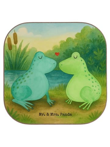 Mr. & Mrs. Panda bieruntersetzer Frosch Liebe Design ohne Spruch in Weiß