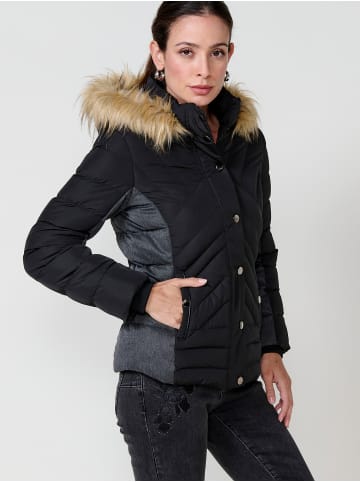 KOROSHI Women's puffer jacket with hood extraib in SCHWARZ