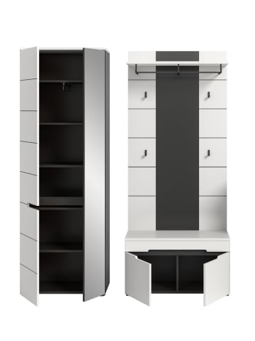 ebuy24 Garderobenmöbel Canu Weiß 160 x 37 cm
