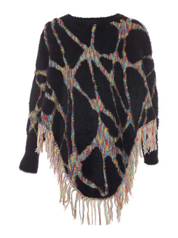 ebeeza Poncho in Schwarz