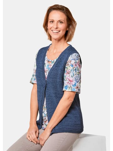 GOLDNER Zeitlose Strickweste mit V-Ausschnitt in blauviolett