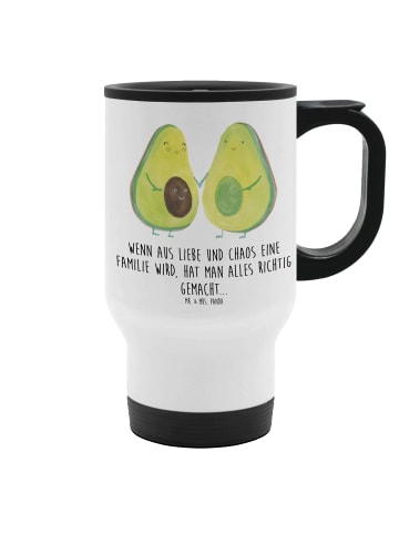 Mr. & Mrs. Panda Edelstahlbecher Avocado Pärchen mit Spruch in Weiß
