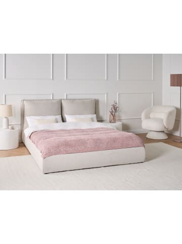 Beliani 2-tlg Doppelbett BAJONNA in Beige/Schwarz