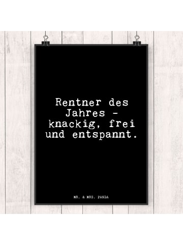 Mr. & Mrs. Panda Poster Rentner des Jahres -... mit Spruch in Schwarz