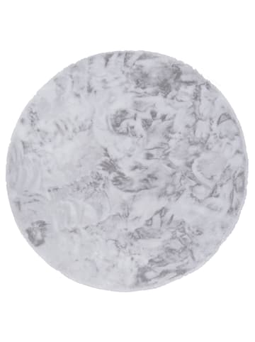 Pergamon Fellteppich Luxus Super Soft Plush Rund in Hellgrau
