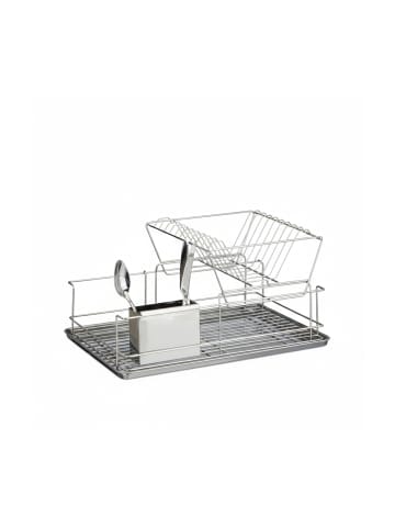 relaxdays Abtropfgestell in Silber - (B)48 x (H)23,5 x (T)32 cm