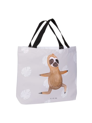 Mr. & Mrs. Panda Strandtasche Faultier Yoga ohne Spruch in Grau Pastell