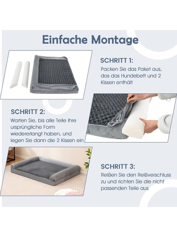 COSTWAY Orthopädisches Hundebett groß in Grau